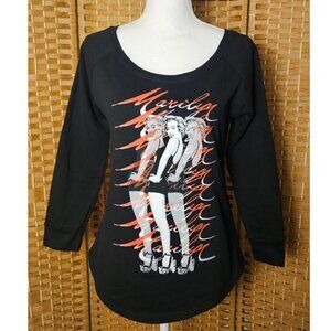 Marilyn Monroe Mighty Fine Red Carpet Noir Distressed Shirt Top M